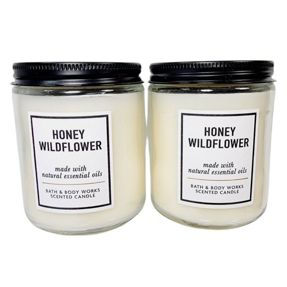 Bath & Body Works Other - 2 Bath & Body Works HONEY WILDFLOWER 1 Wick Medium 7oz Candles NEW
